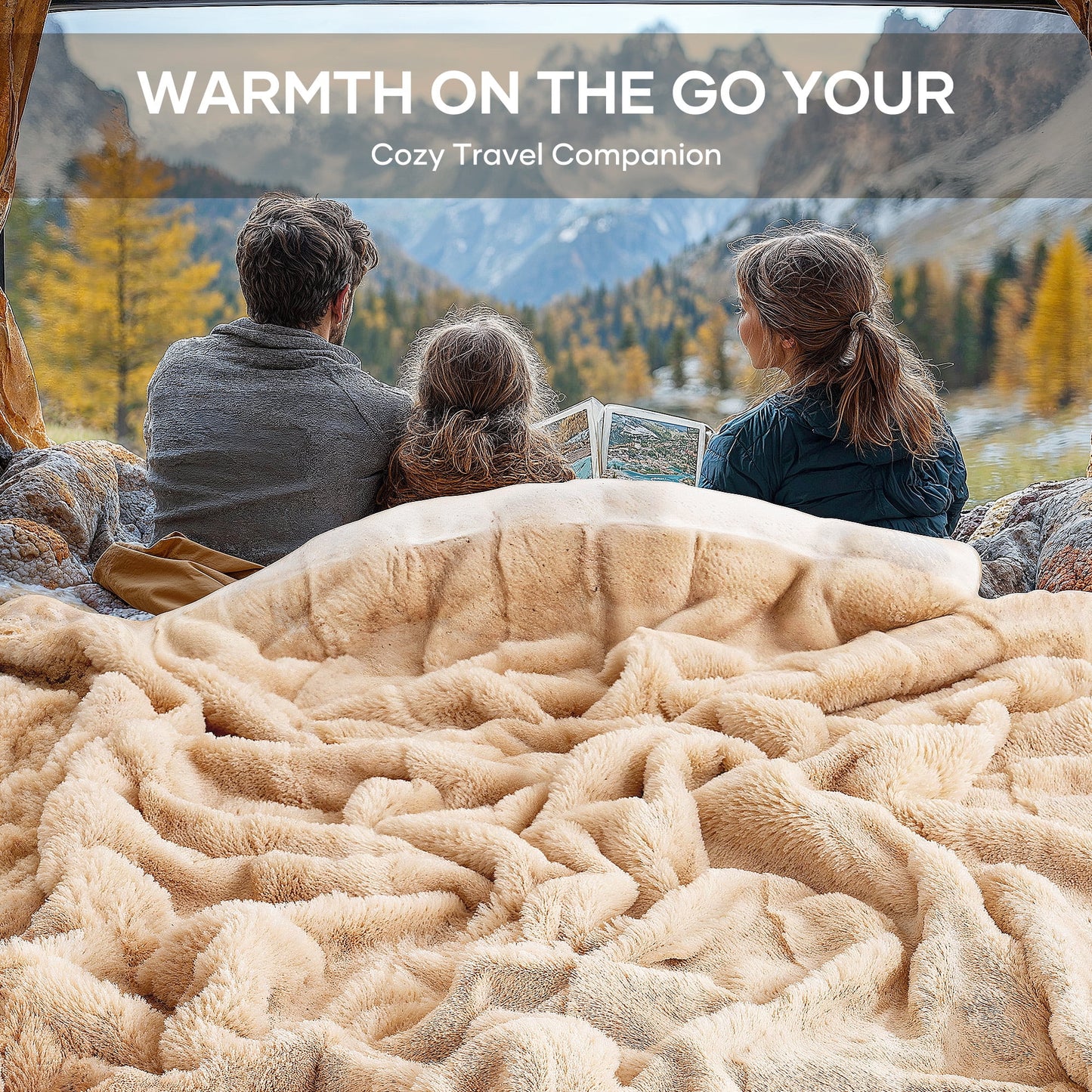 Mousport 50X70 in Blanket Soft Cozy Arctic Velvet Throw Blankets Light Brown for All Seasons
