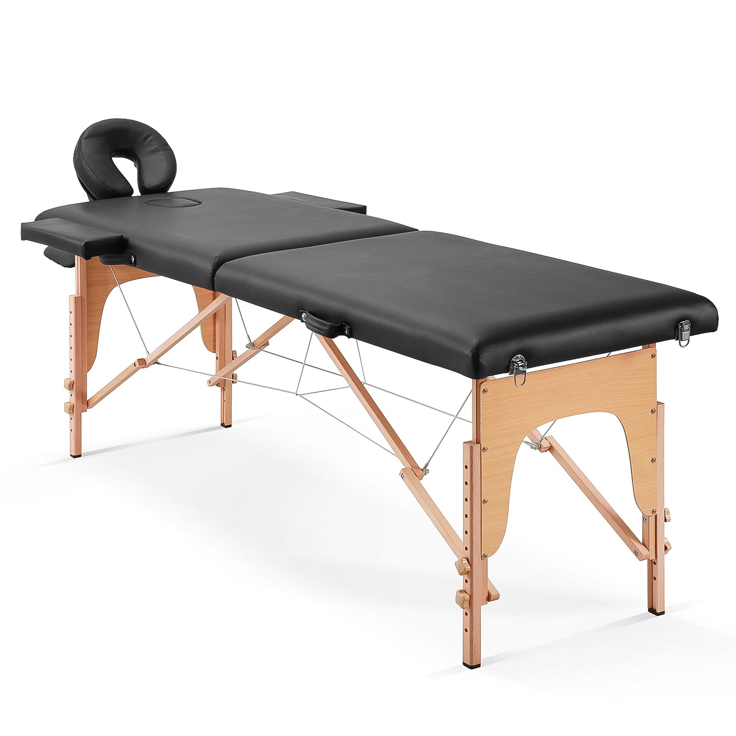Massage Table Portable Wide Massage Bed 84 Inches Spa 2 Fold Table 9 Heigh Adjustable Carry Case Salon Face Cradle Bed