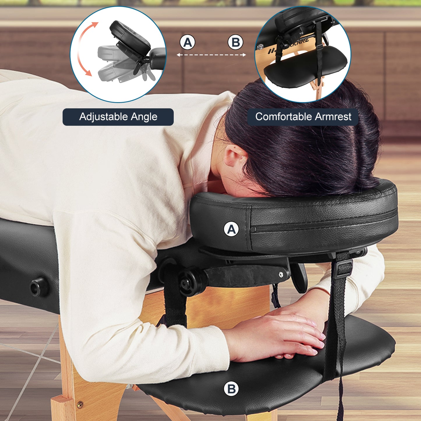 Massage Table Portable Wide Massage Bed 84 Inches Spa 2 Fold Table 9 Heigh Adjustable Carry Case Salon Face Cradle Bed