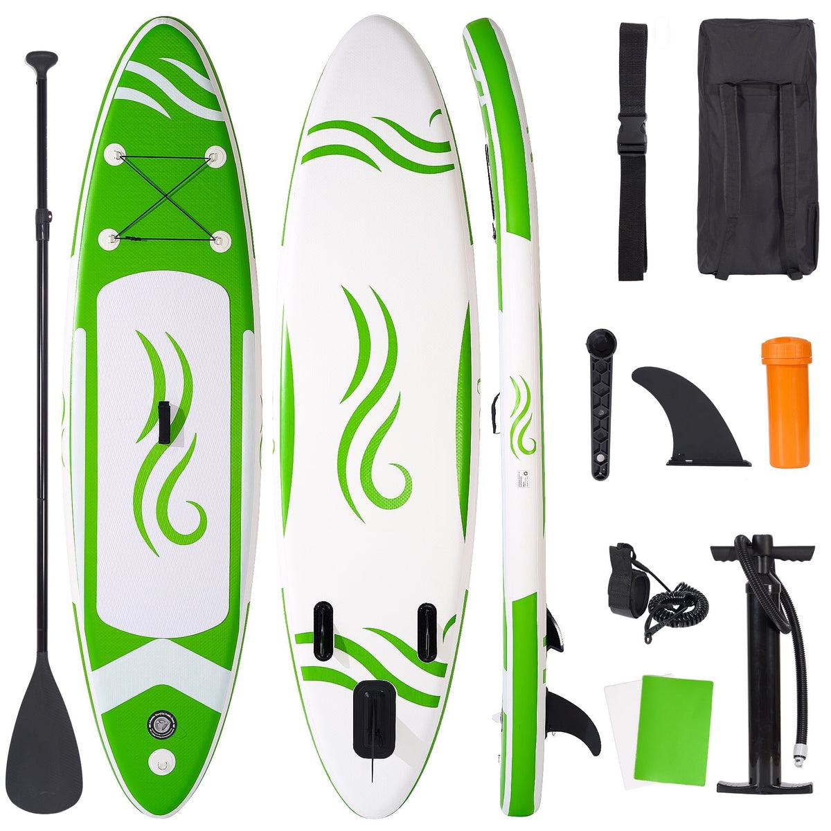 Mousport 10FT Inflatable Stand Up Paddle Board with Pump, Paddle & Backpack for Fishing Yoga Paddling Green