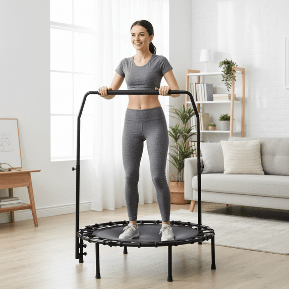 Mousport 40" Trampoline with 24 Bungees Circular Fitness Trampoline for Adults Family Home Workout